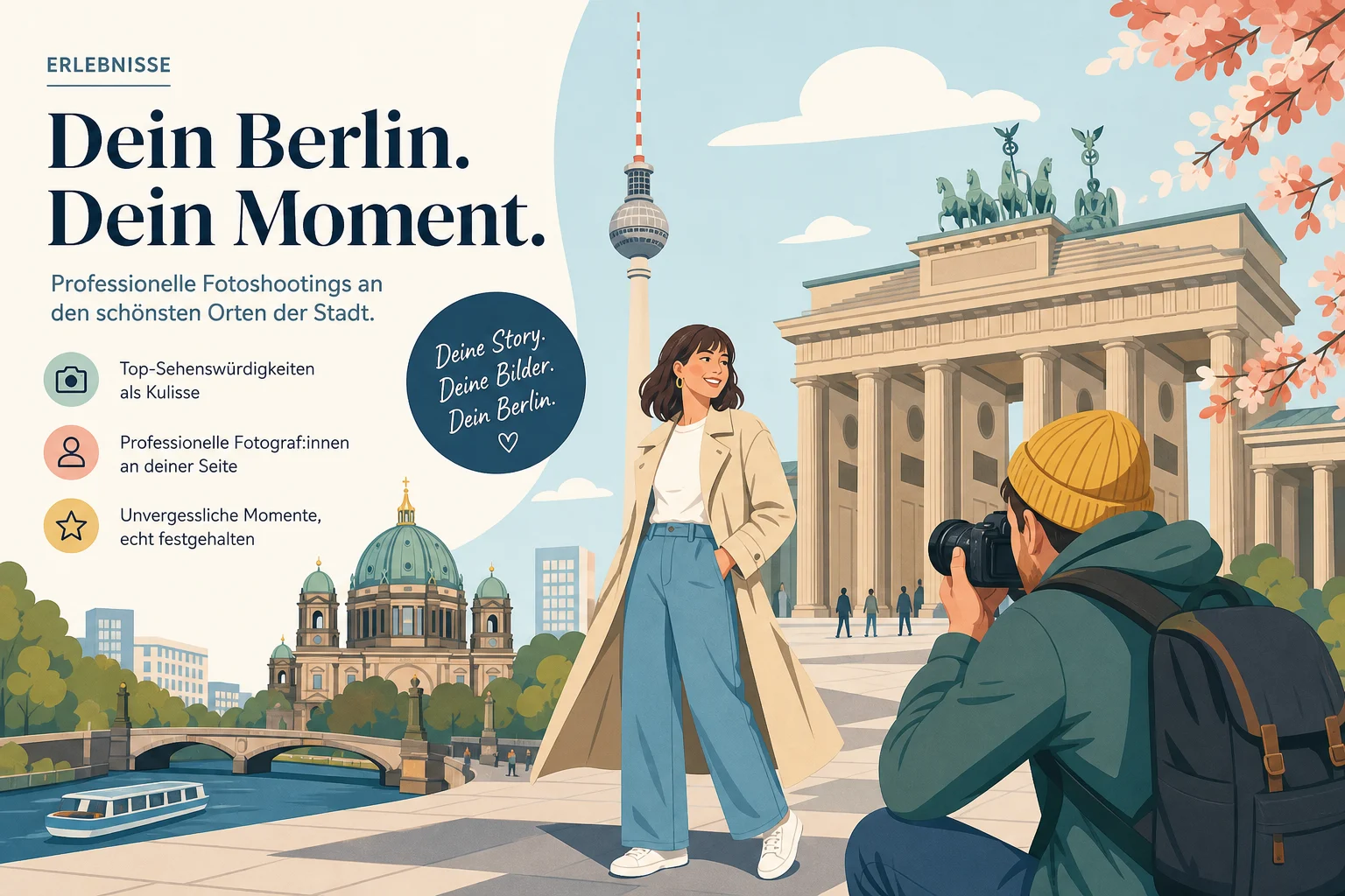 Professionelles Fotoshooting an Berlins Top-Sehenswürdigkeiten