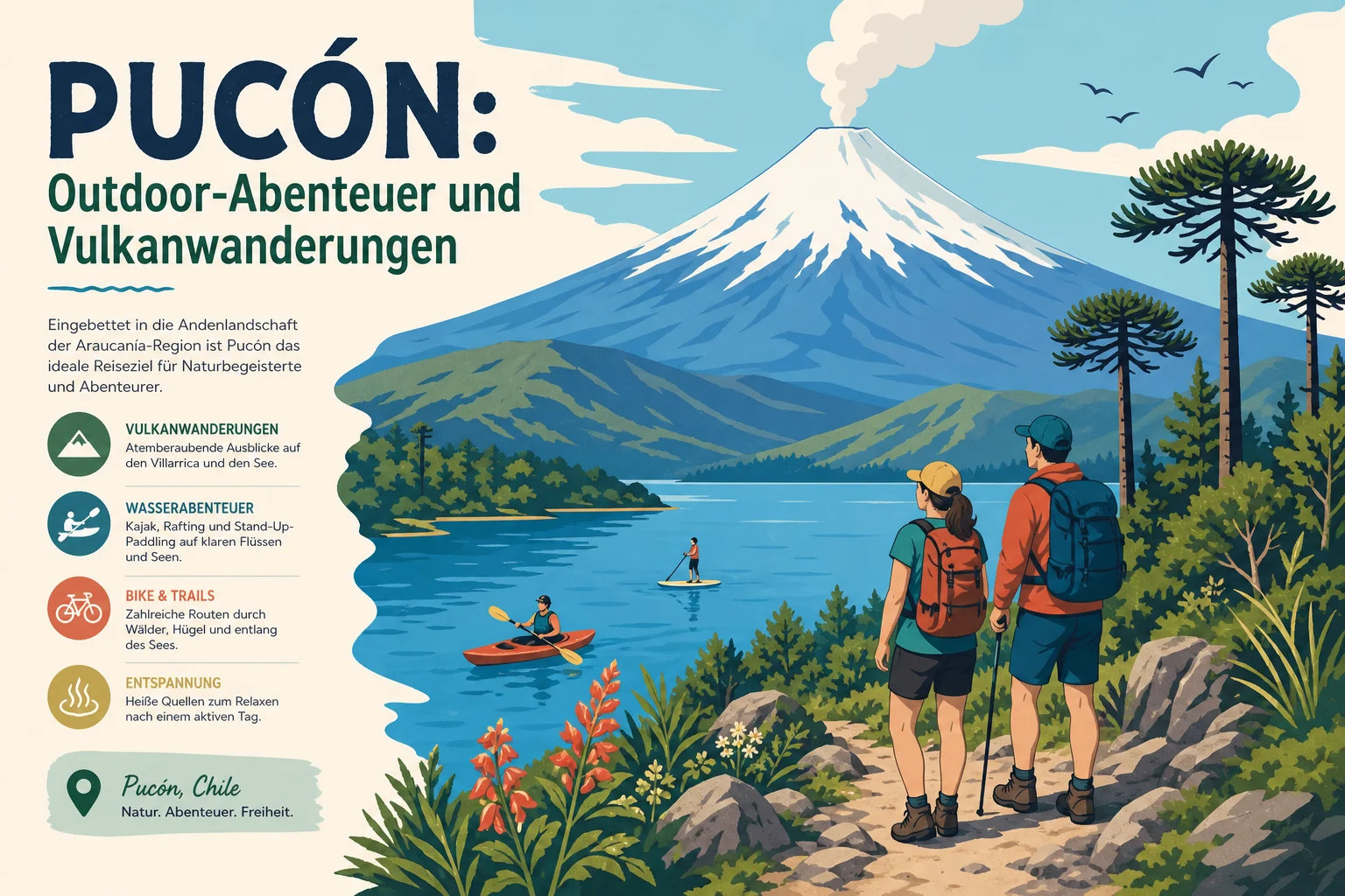 Pucón: Outdoor-Abenteuer und Vulkanwanderungen