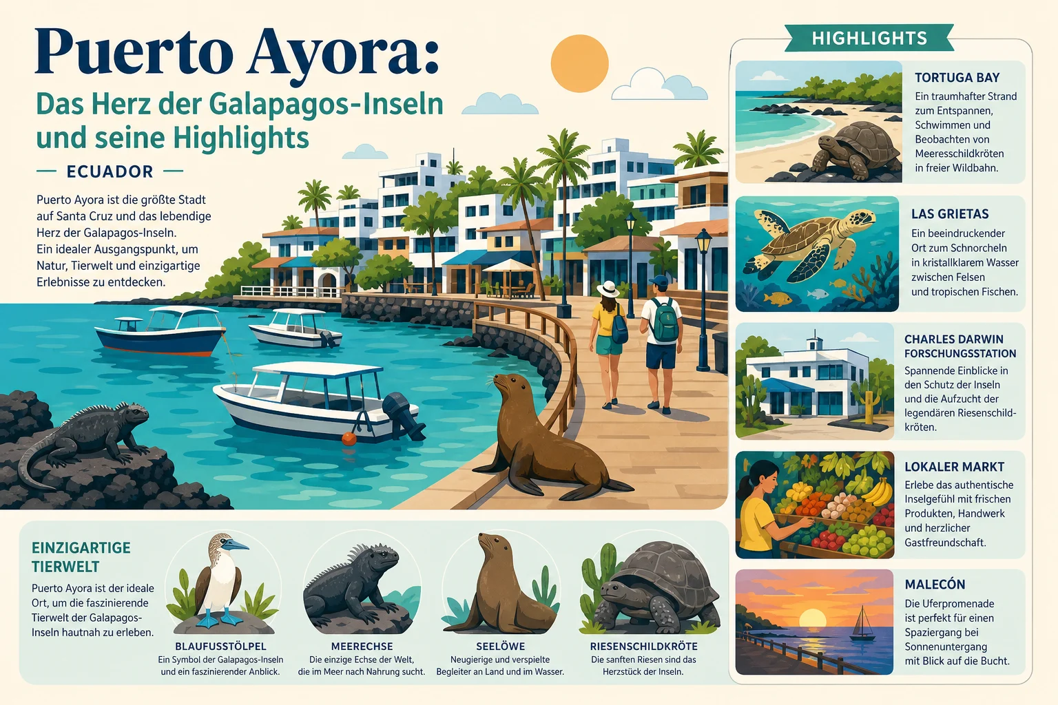 Puerto Ayora: Das Herz der Galápagos-Inseln und seine Highlights