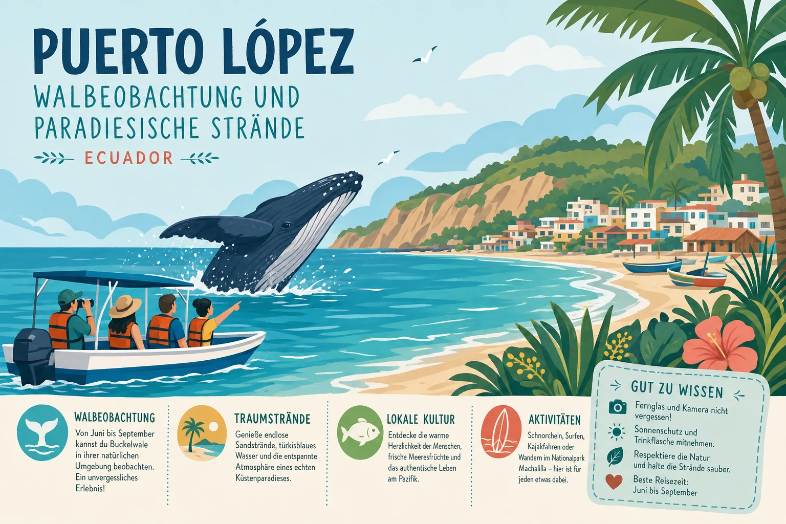 Puerto López: Walbeobachtung und Strände an Ecuadors Küste
