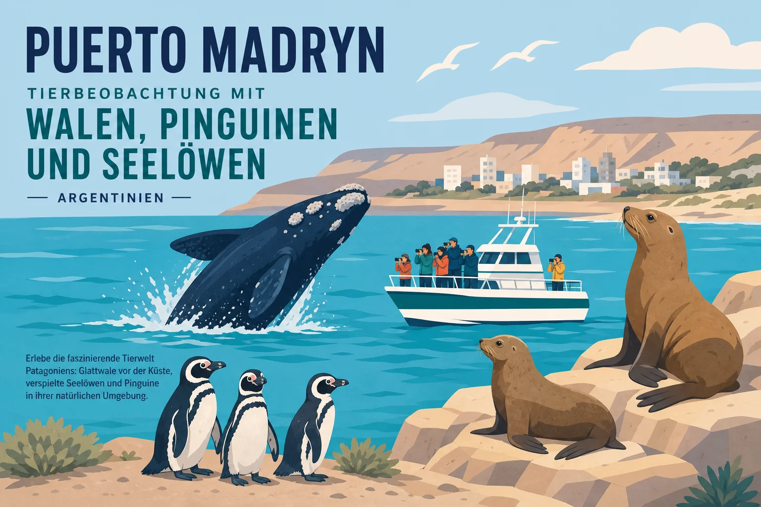 Puerto Madryn: Tierbeobachtung mit Walen, Pinguinen und Seelöwen