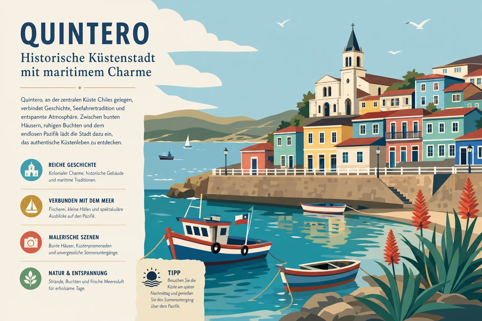Quintero: Historische Küstenstadt mit maritimem Charme