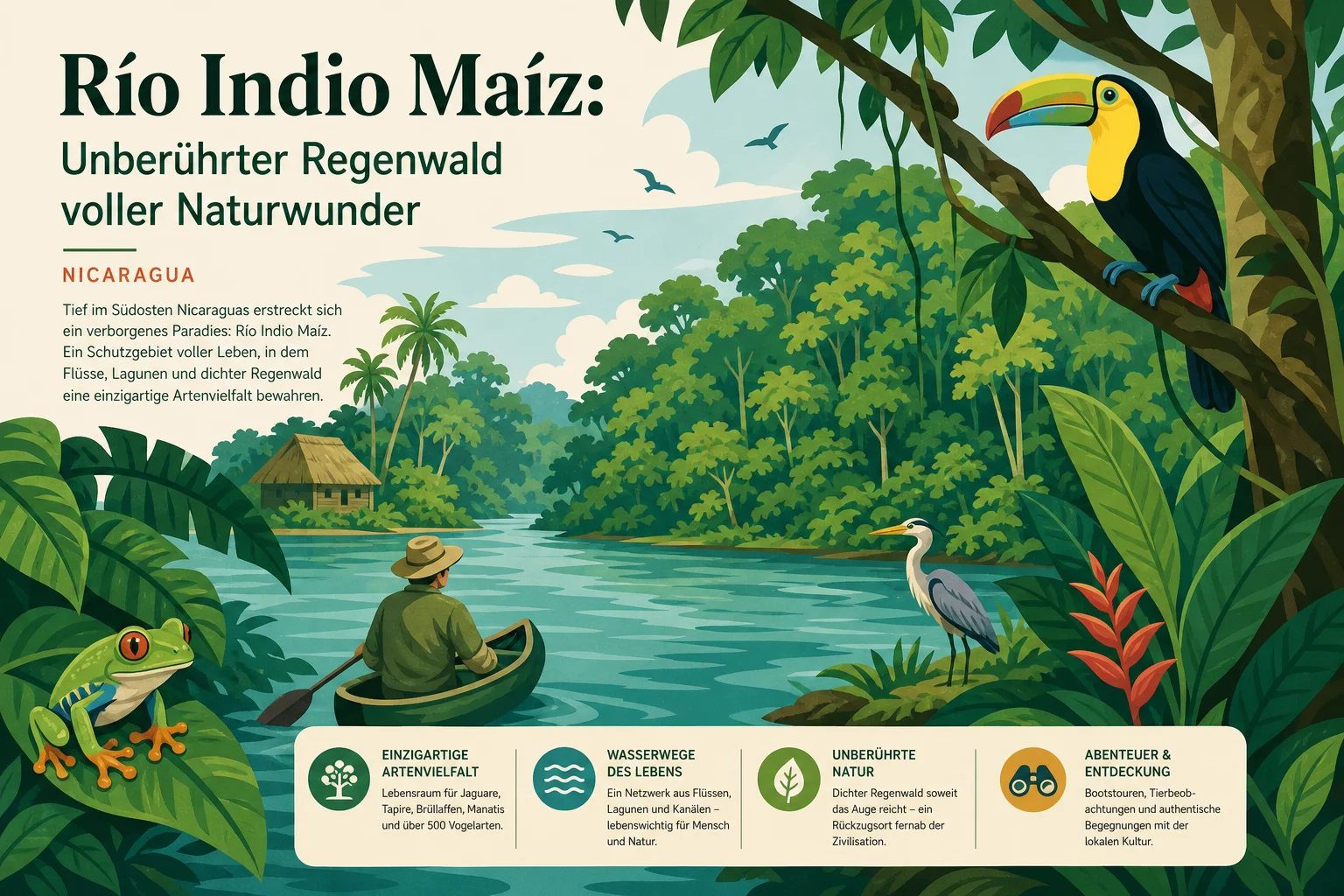 Río Indio Maíz: Unberührter Regenwald in Nicaragua