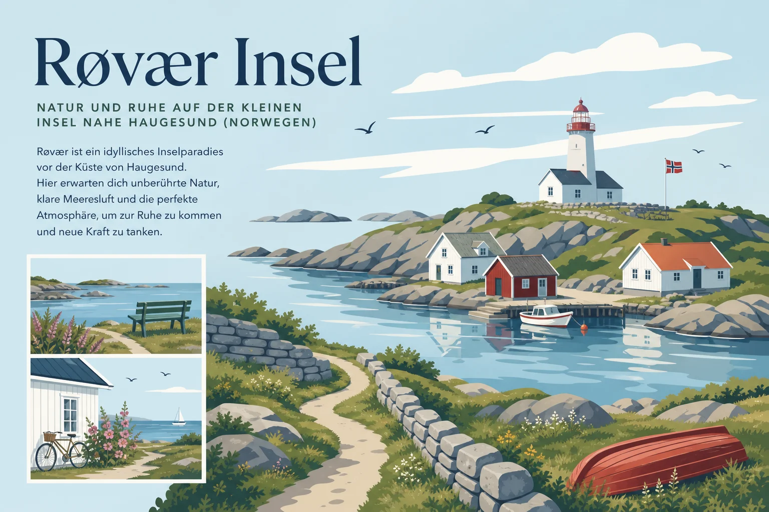 Røvær Insel: Natur und Ruhe auf der kleinen Insel nahe Haugesund