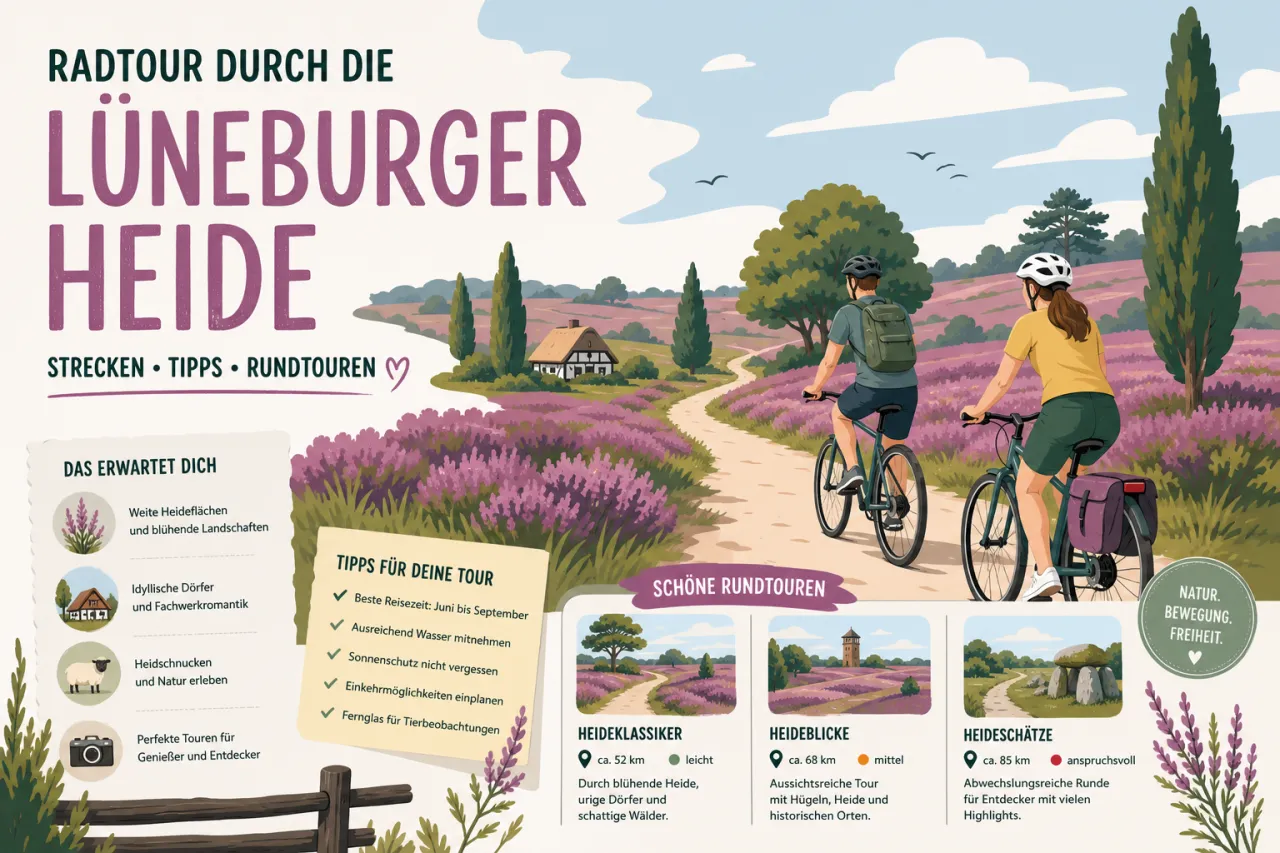 Radtour durch die Lüneburger Heide: Strecken, Tipps, Rundtouren