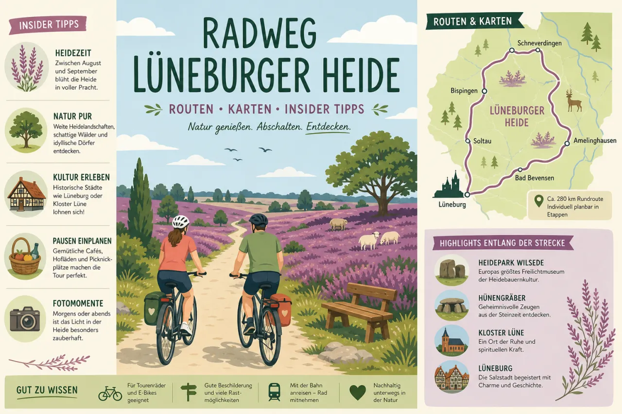 Radweg Lüneburger Heide: Routen, Karten und Insider-Tipps