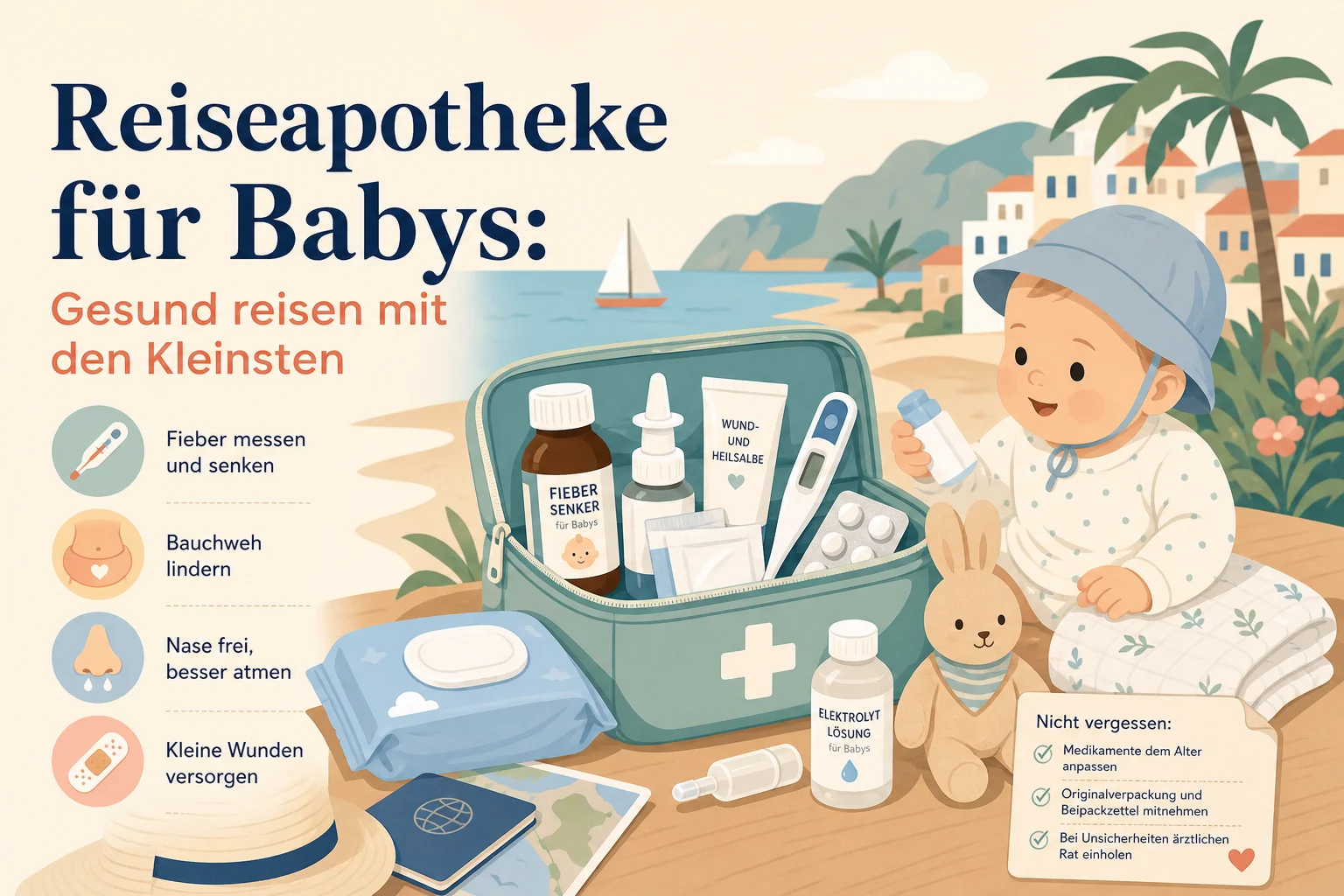 Reiseapotheke für Babys: Gesund reisen mit den Kleinsten