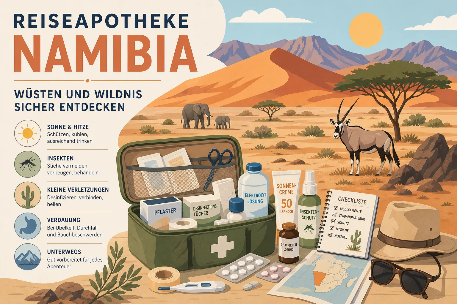 Reiseapotheke Namibia – Wüsten und Wildnis sicher entdecken