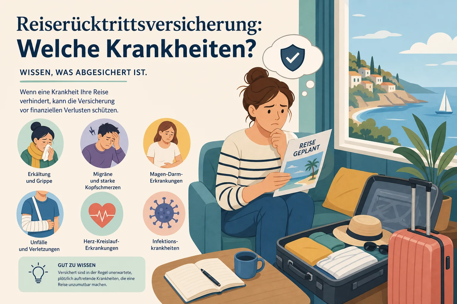 Reiserücktrittsversicherung: Welche Krankheiten?
