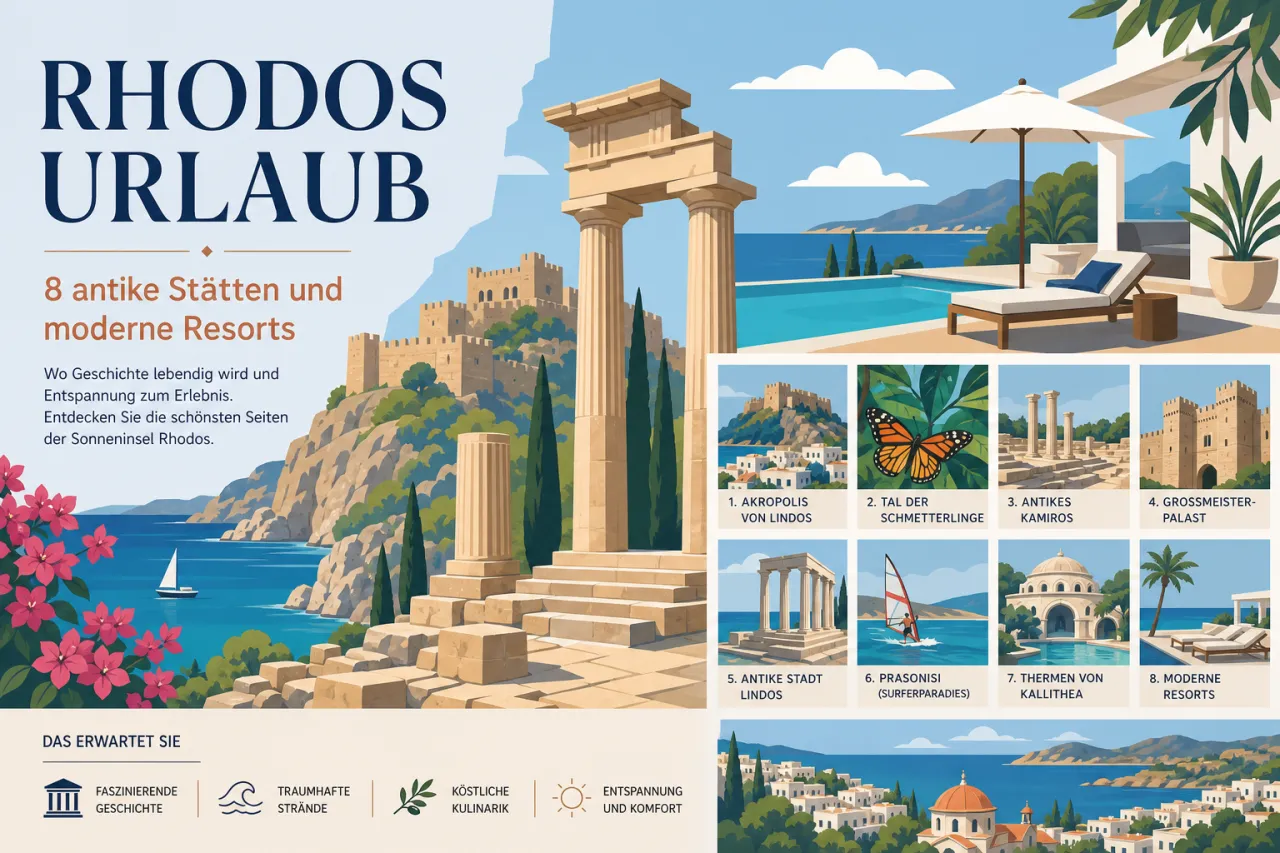 Rhodos Urlaub: 8 antike Stätten und moderne Resorts