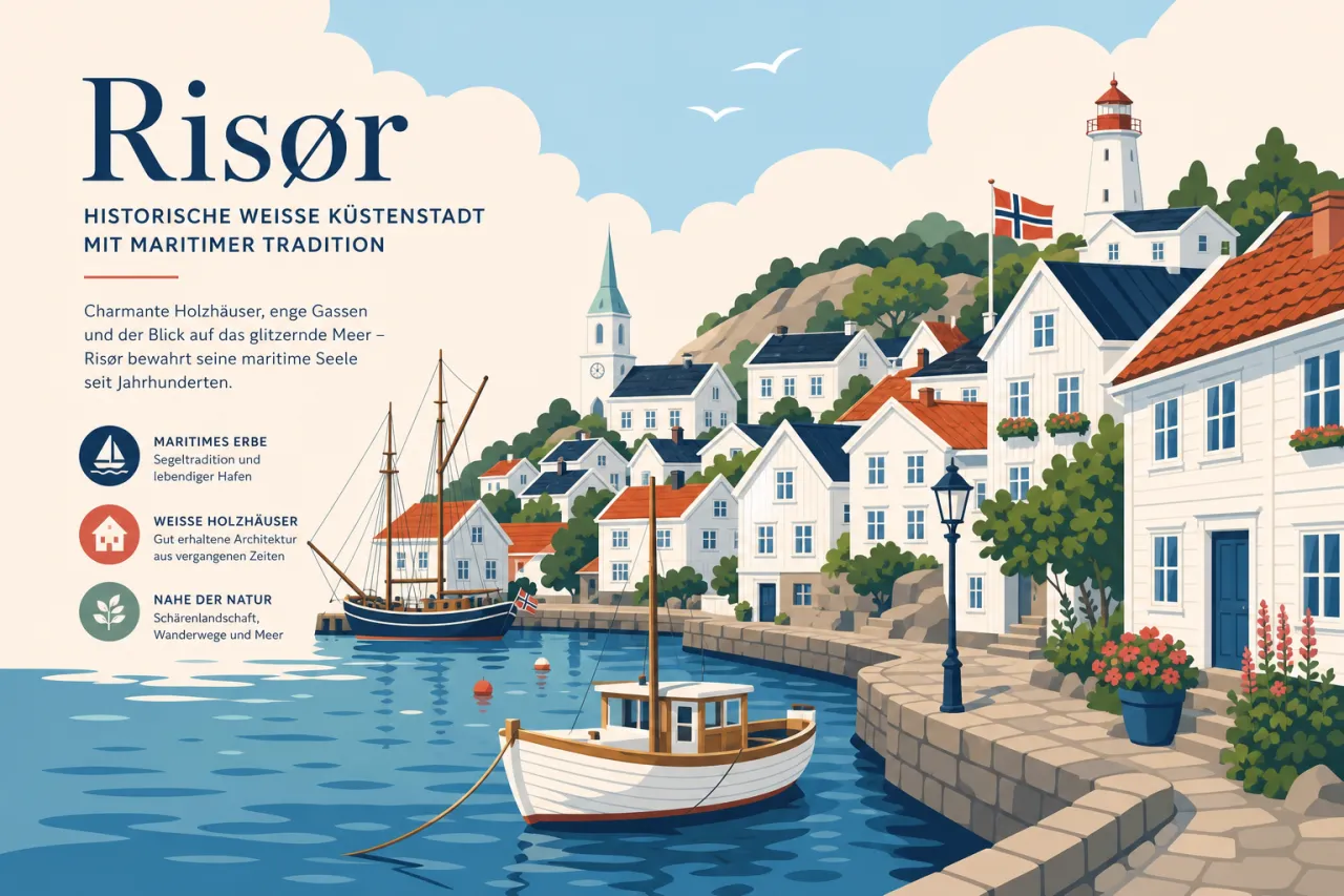 Risør: Historische weiße Küstenstadt mit maritimer Tradition