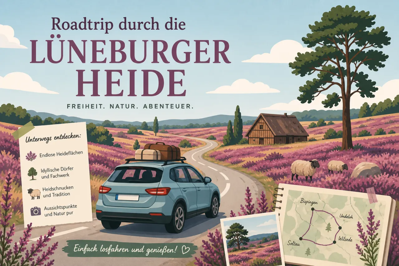 Roadtrip Lüneburger Heide mit dem Auto unterwegs
