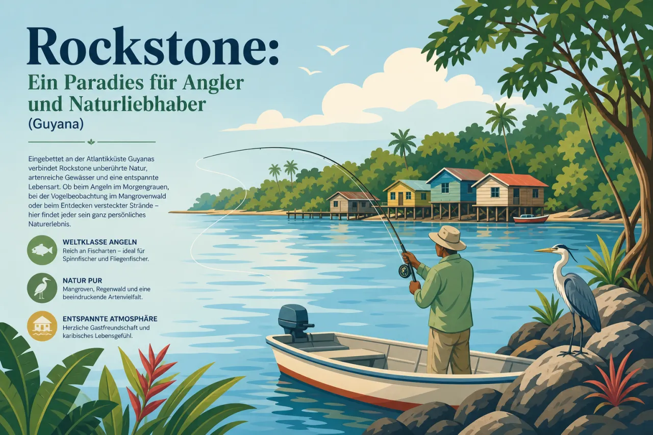 Rockstone in Guyana: Angeln, Natur und Ruhe am Wasser