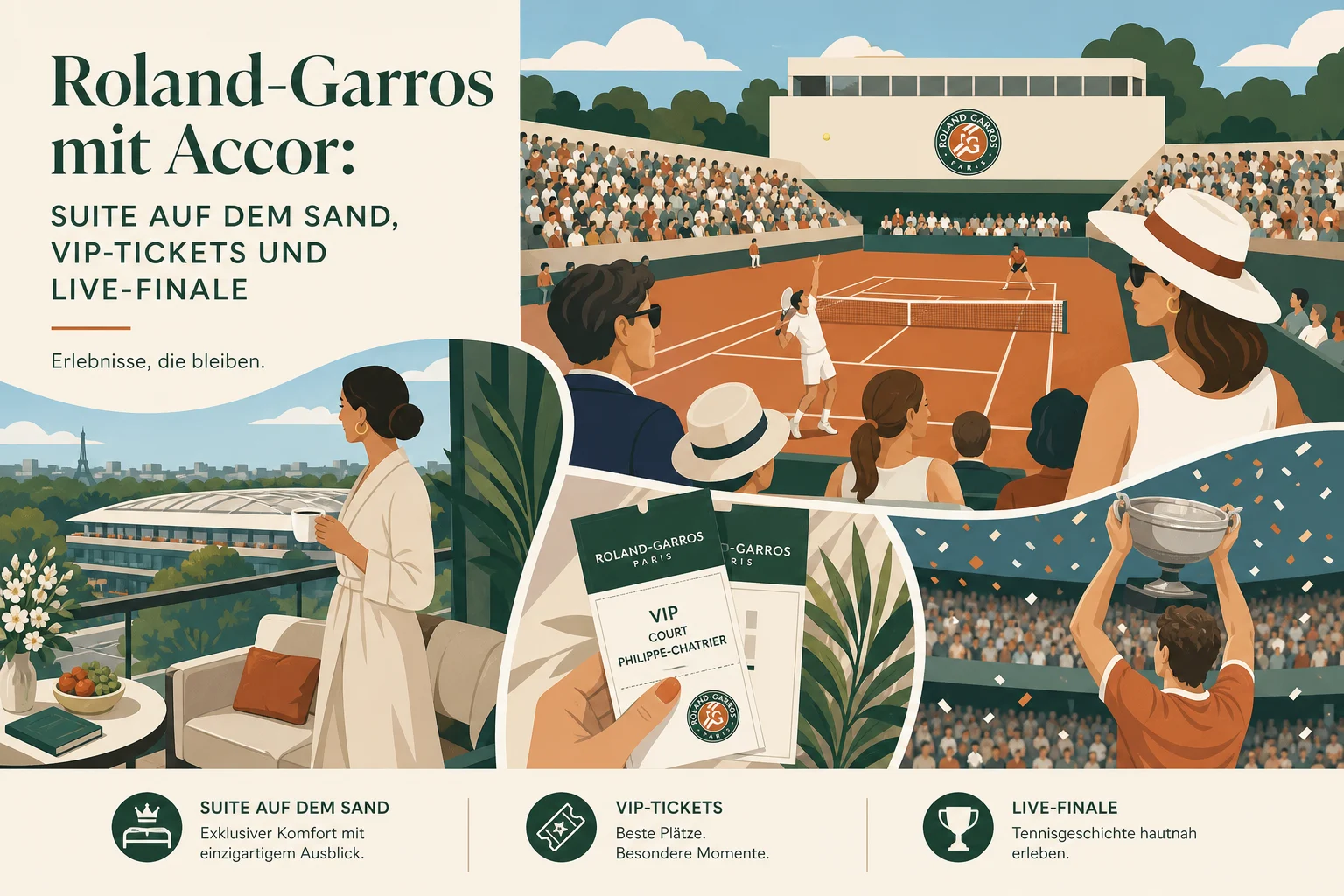 Roland-Garros mit Accor: Suite auf dem Sand, VIP-Tickets und Live-Finale