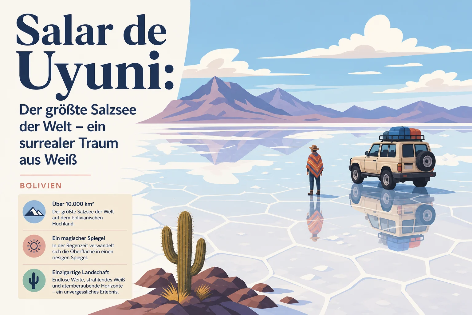 Salar de Uyuni: Der größte Salzsee der Welt – ein surrealer Traum aus Weiß