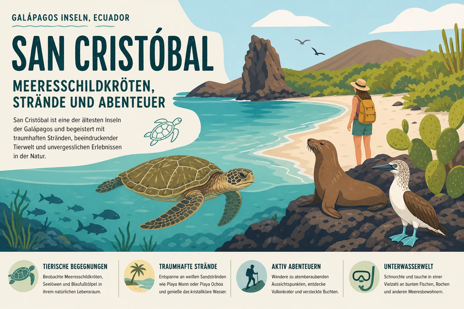San Cristóbal Insel: Meeresschildkröten, Strände und Abenteuer