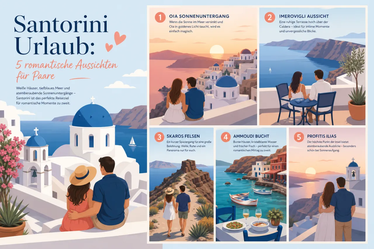 Santorini Urlaub: 5 romantische Aussichten für Paare