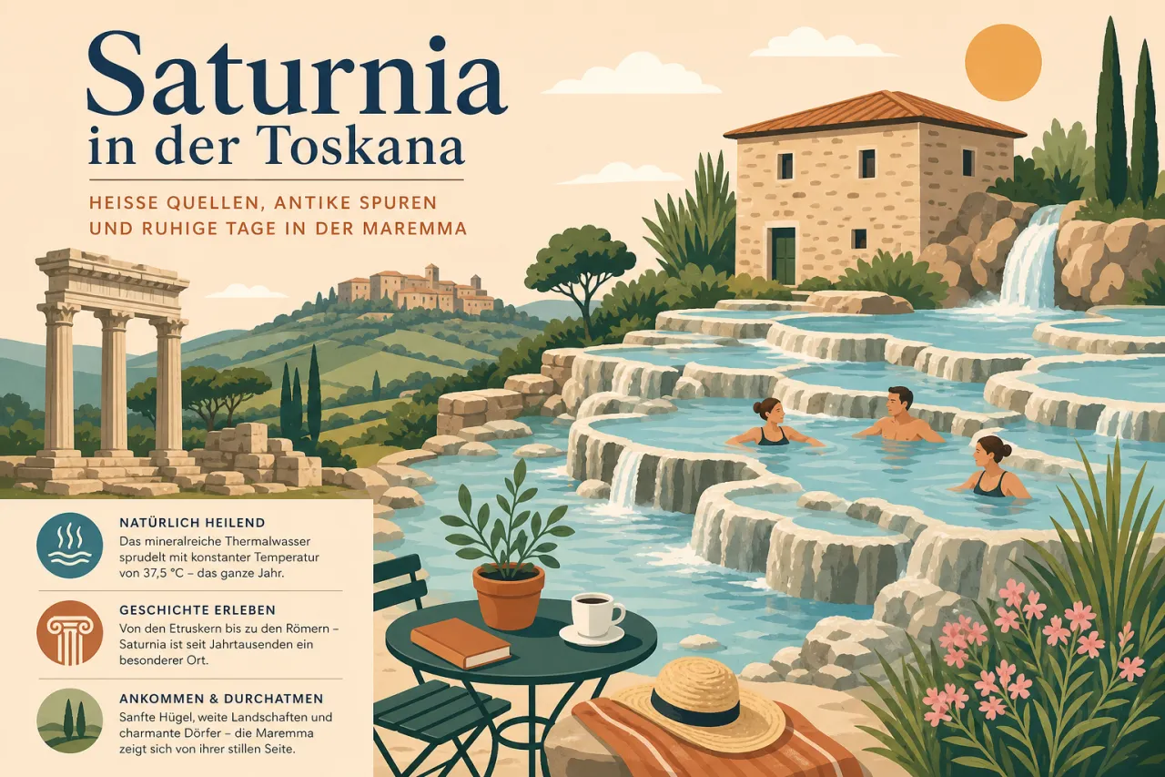Saturnia in der Toskana – heiße Quellen, antike Spuren und ruhige Tage in der Maremma
