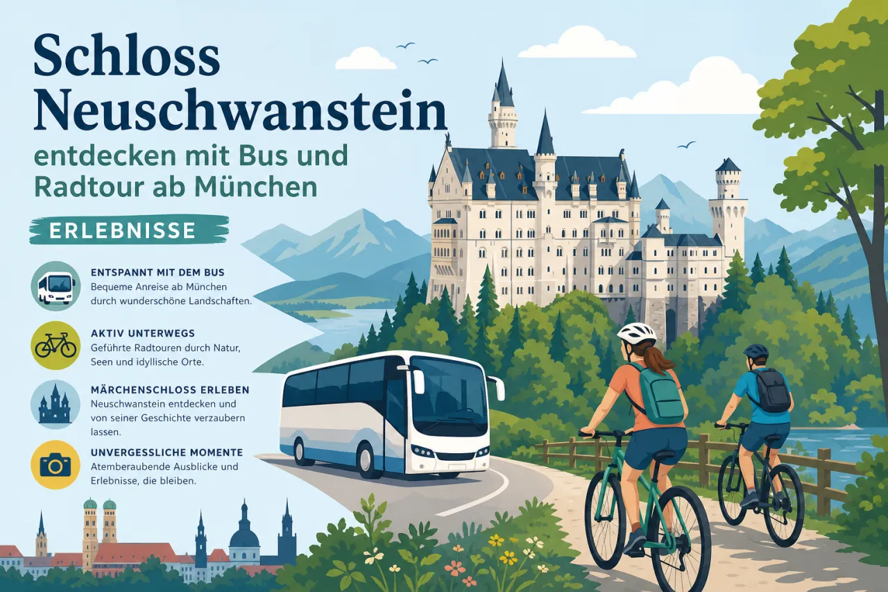 Schloss Neuschwanstein entdecken mit Bus und Radtour ab München