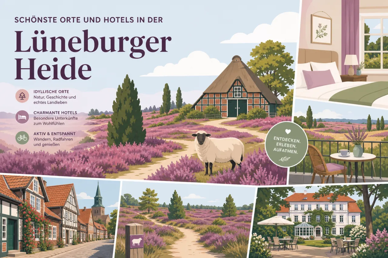 Schönste Orte und Hotels in der Lüneburger Heide