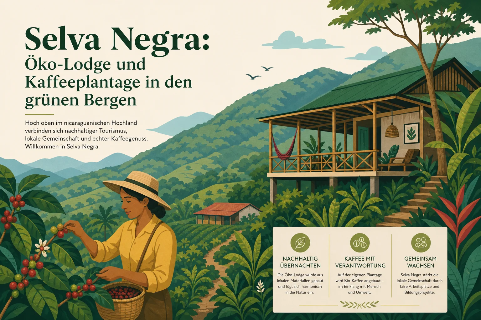 Selva Negra: Öko-Lodge und Kaffeeplantage in den grünen Bergen