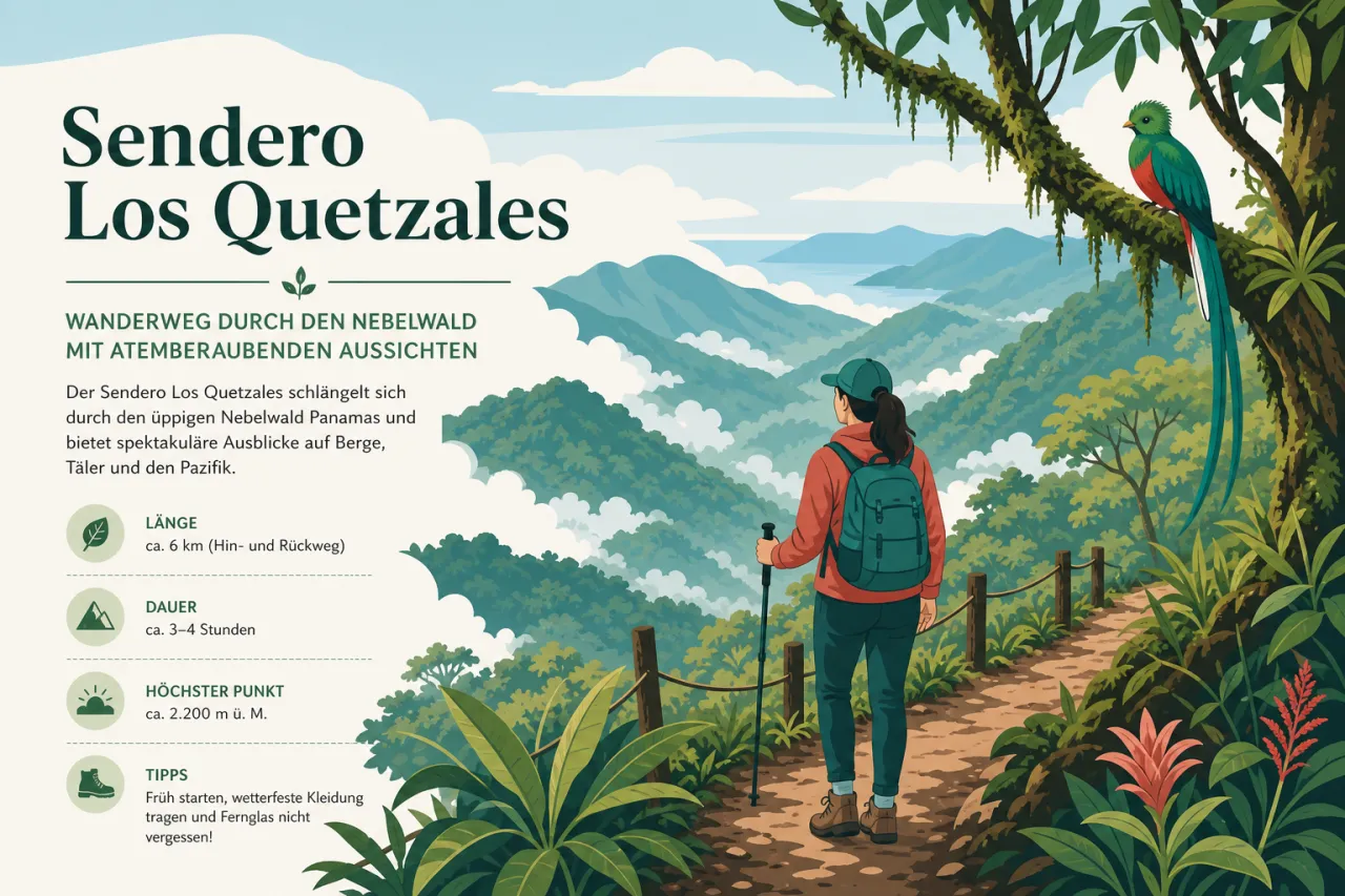 Sendero Los Quetzales: Wanderweg durch den Nebelwald mit weiten Aussichten