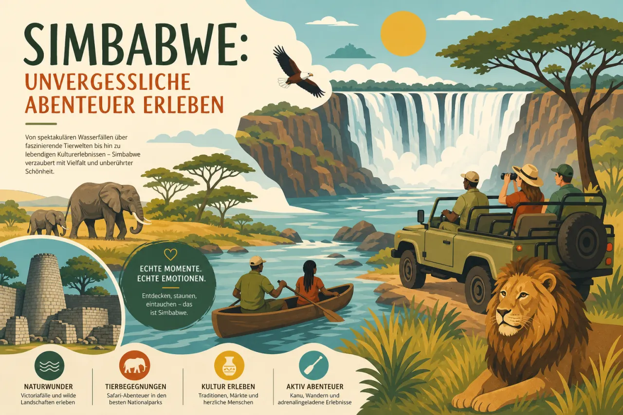 Simbabwe: Abenteuer zwischen Wasserfällen, Safari und Kultur