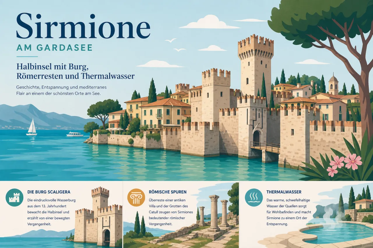 Sirmione am Gardasee: Halbinsel mit Burg, Römerresten und Thermalwasser