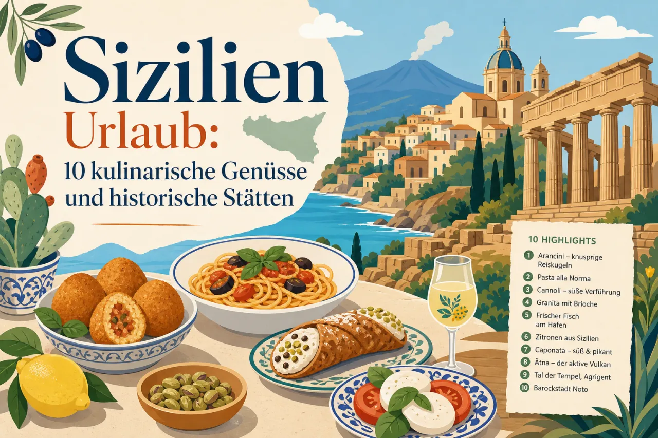 Sizilien Urlaub: 10 kulinarische Genüsse und historische Stätten