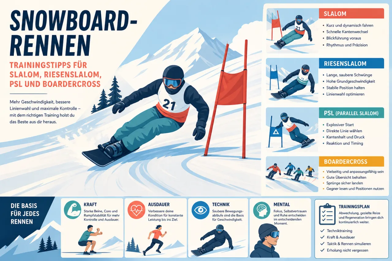Snowboard-Rennen: Trainingstipps für Slalom, Riesenslalom, PSL und Boardercross