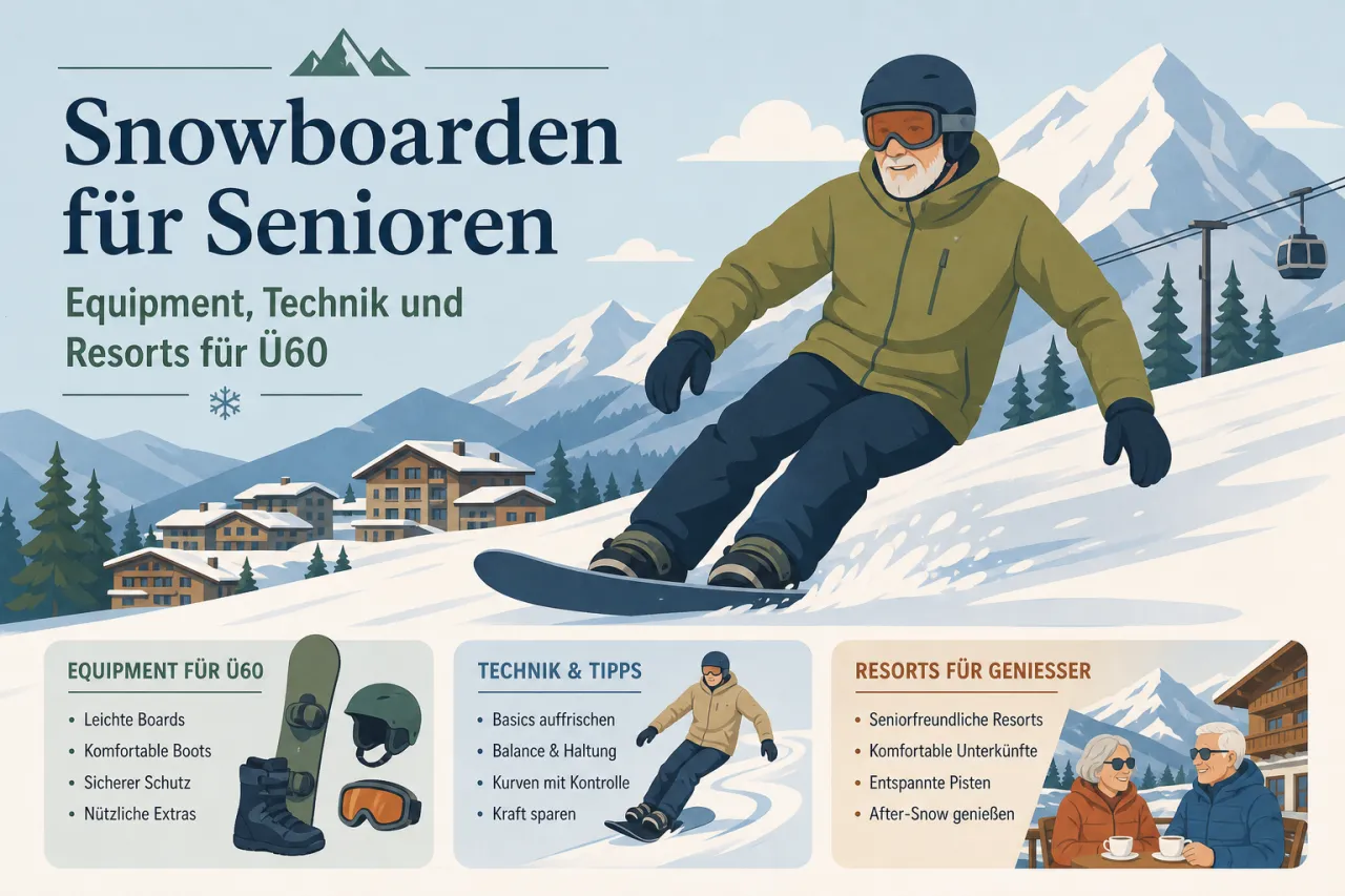 Snowboarden für Senioren: Equipment, Technik und Resorts für Ü60