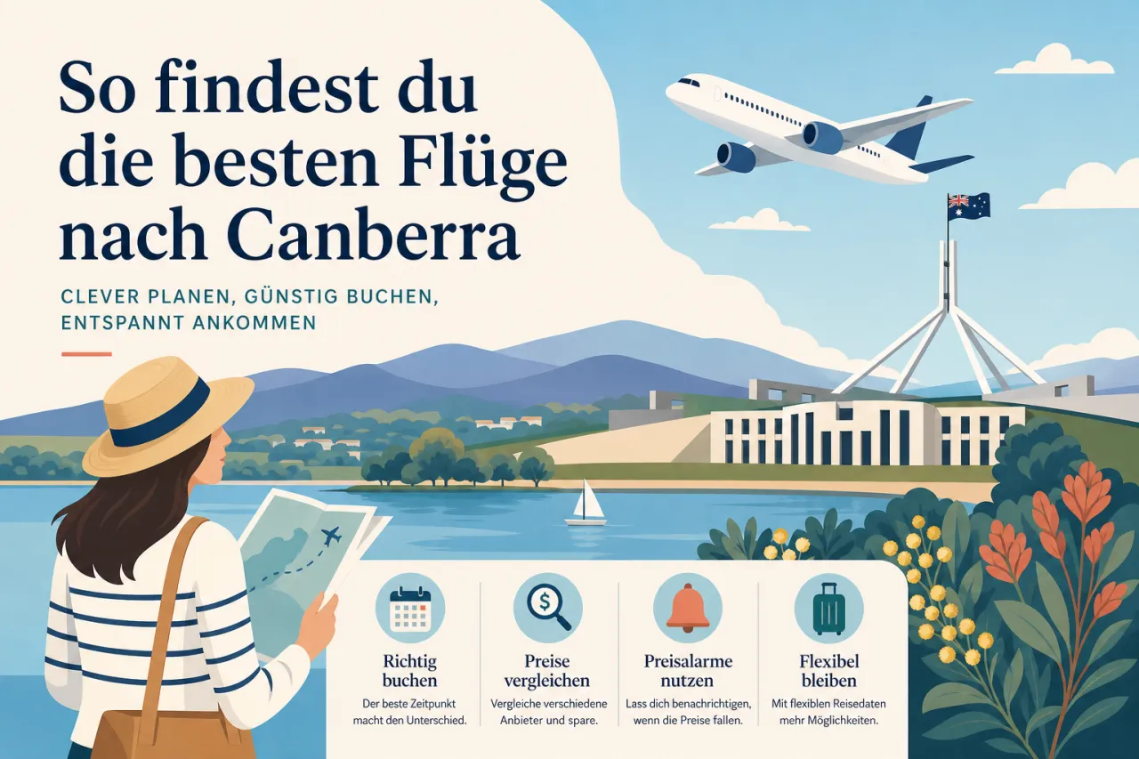 So findest du die besten Flüge nach Canberra