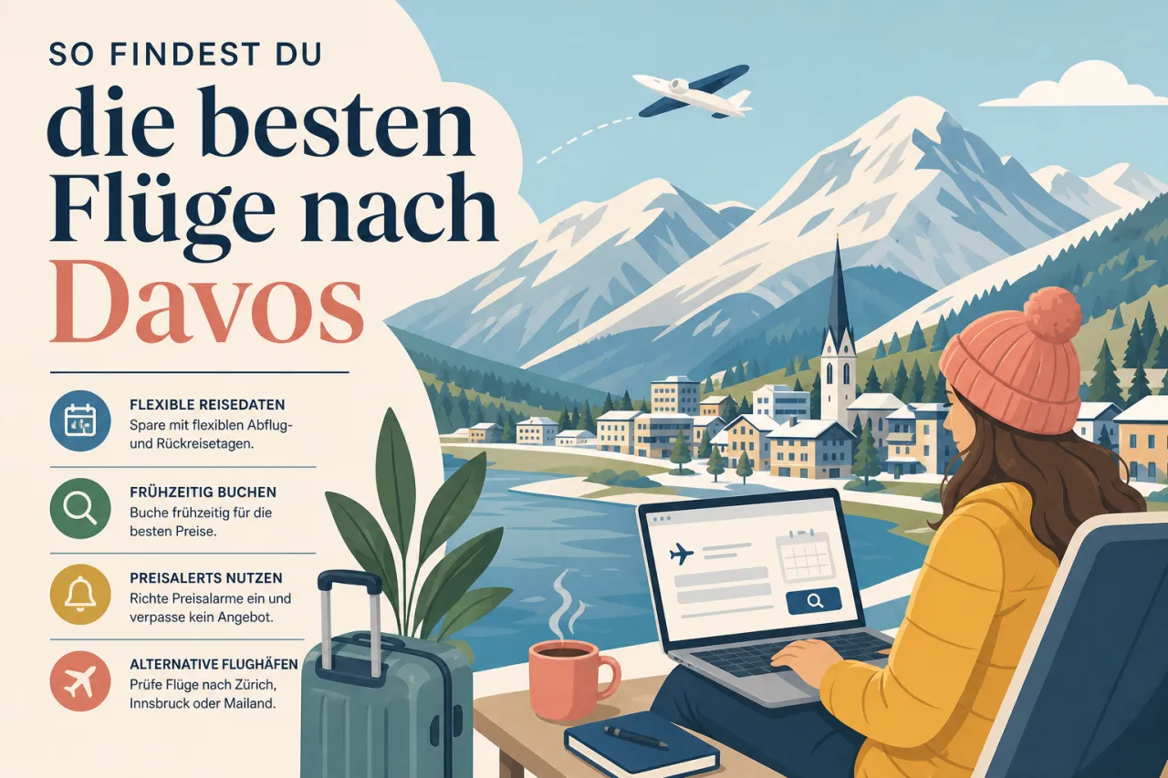 So findest du die besten Flüge nach Davos