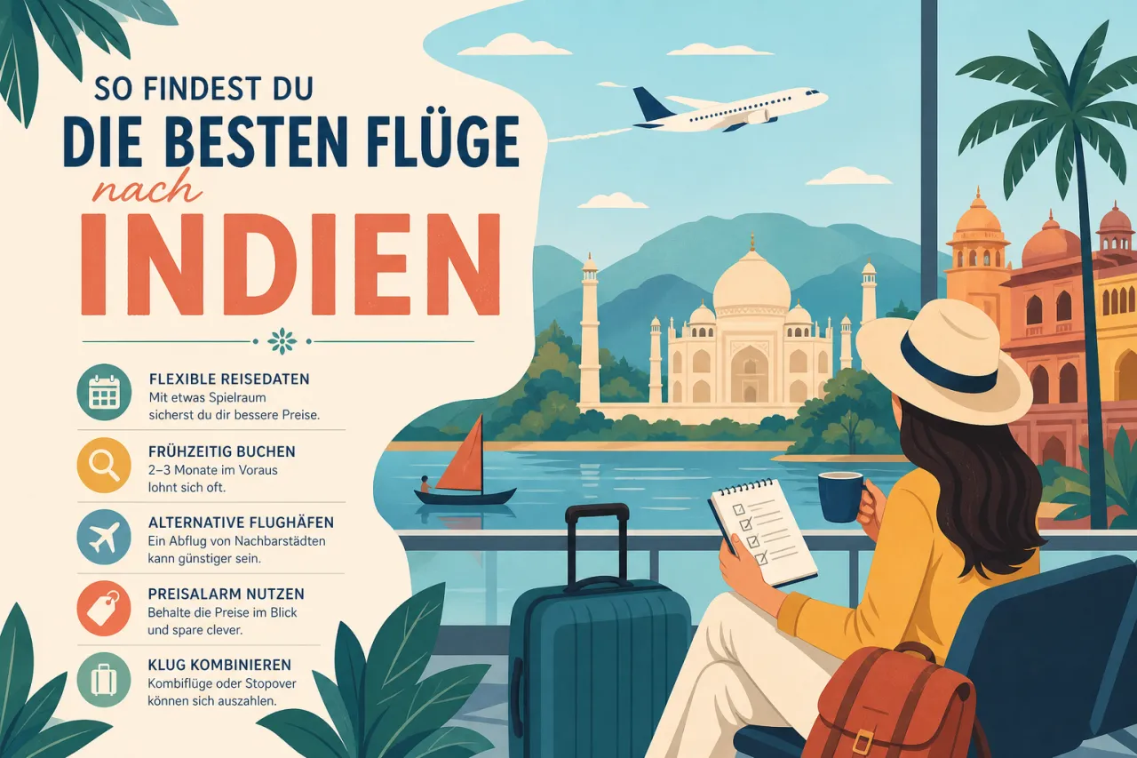 So findest du die besten Flüge nach Indien