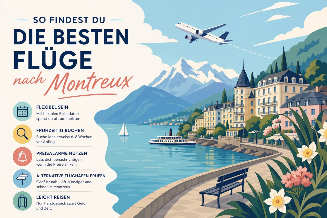 So findest du die besten Flüge nach Montreux