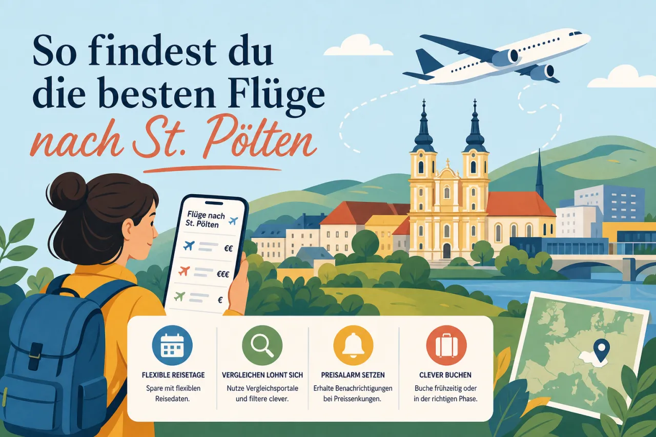 So findest du die besten Flüge nach St. Pölten