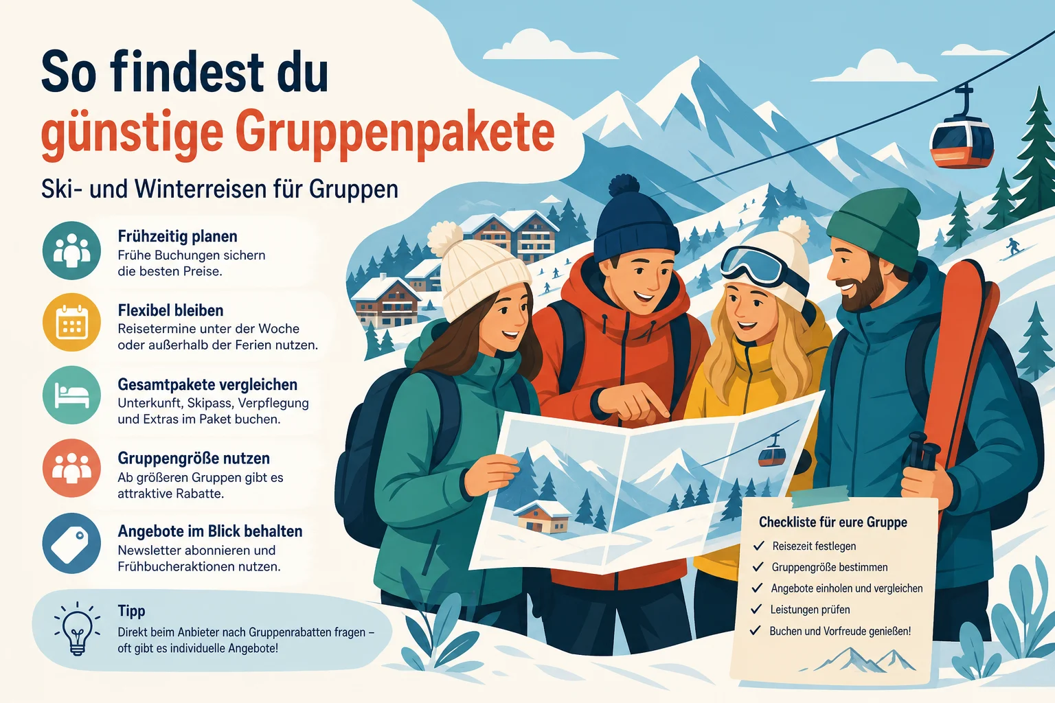 So findest du günstige Gruppenpakete