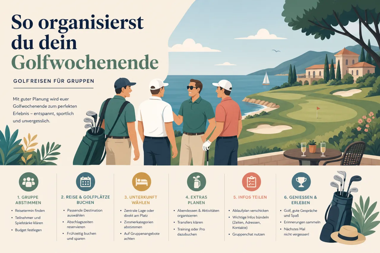 So organisierst du dein Golfwochenende