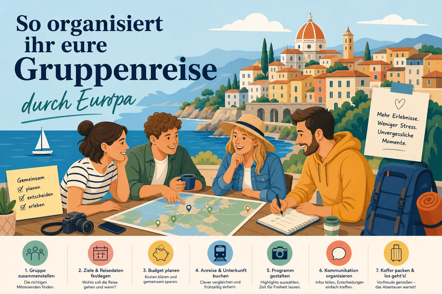 So organisiert ihr eure Gruppenreise durch Europa