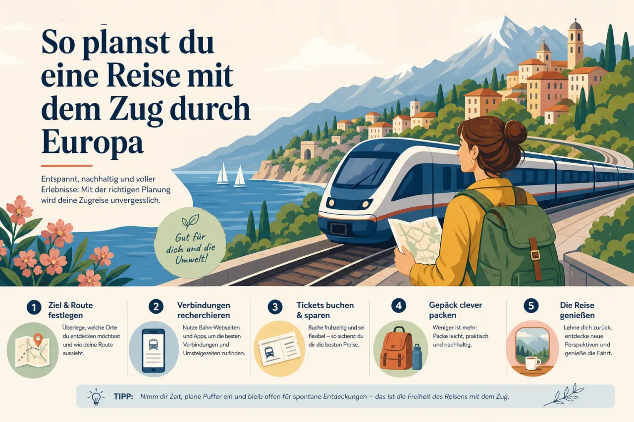 So planst du eine Reise mit dem Zug durch Europa