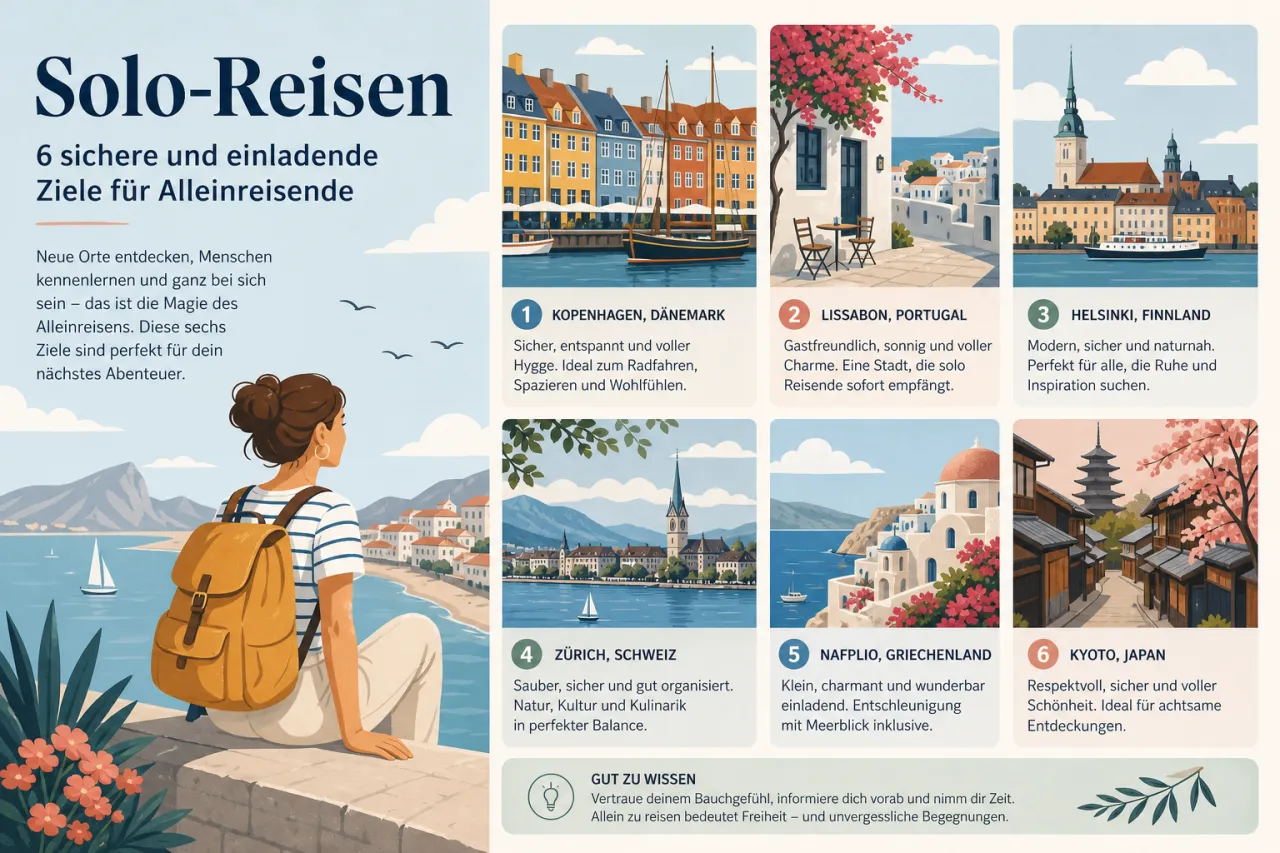 Solo-Reisen – 6 sichere und einladende Ziele für Alleinreisende