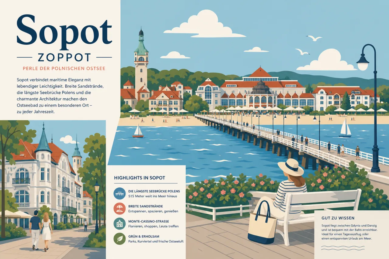 Sopot (Zoppot) an der polnischen Ostsee