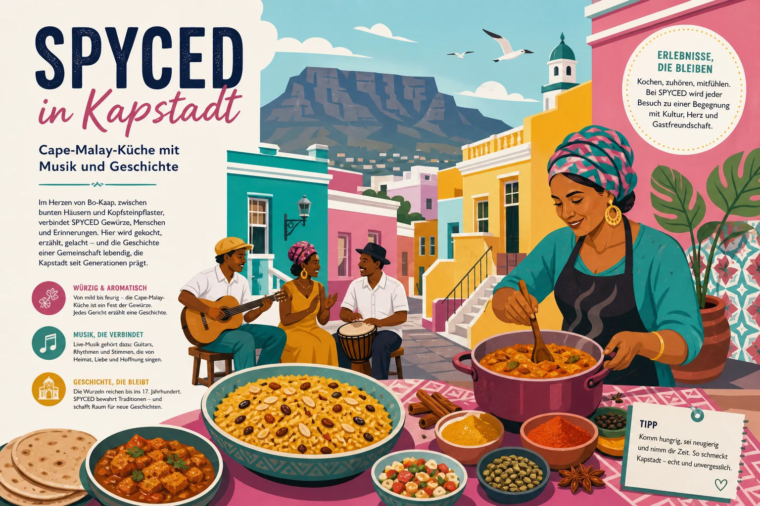 SPYCED in Kapstadt: Cape-Malay-Küche mit Musik und Geschichte