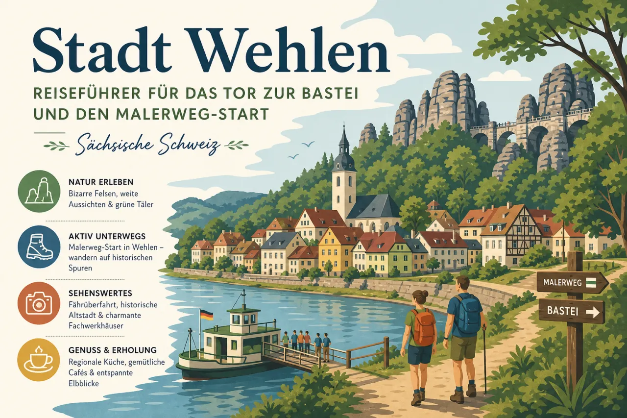 Stadt Wehlen: Reiseführer für das Tor zur Bastei und den Malerweg-Start