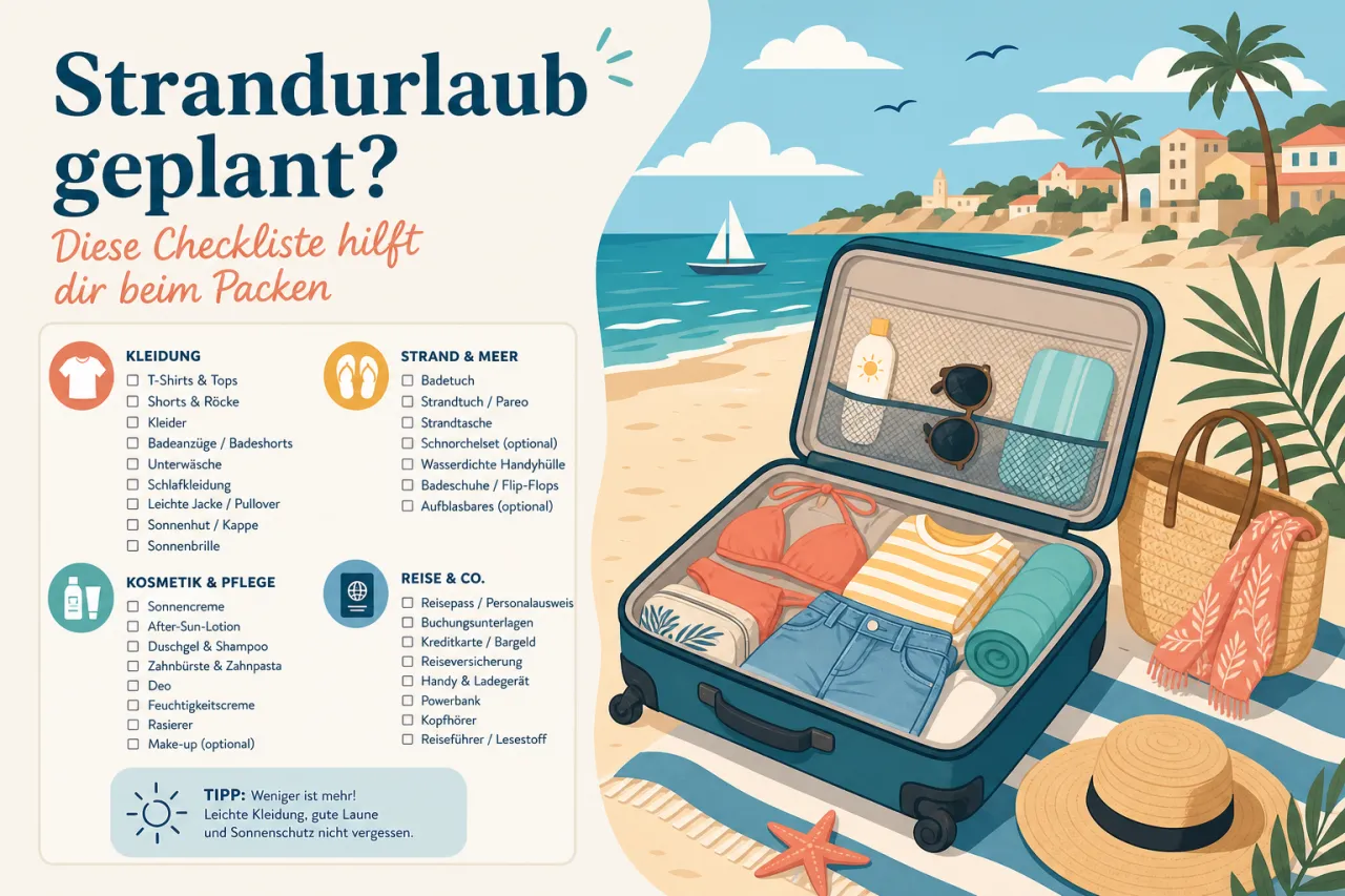 Strandurlaub geplant? Diese Checkliste hilft dir beim Packen