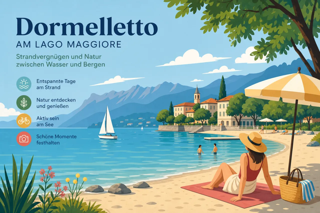 Strandvergnügen und Natur in Dormelletto am Lago Maggiore