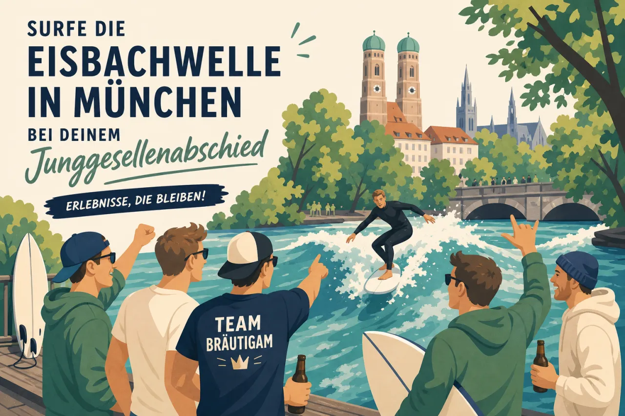 Surfe die Eisbachwelle in München bei deinem Junggesellenabschied