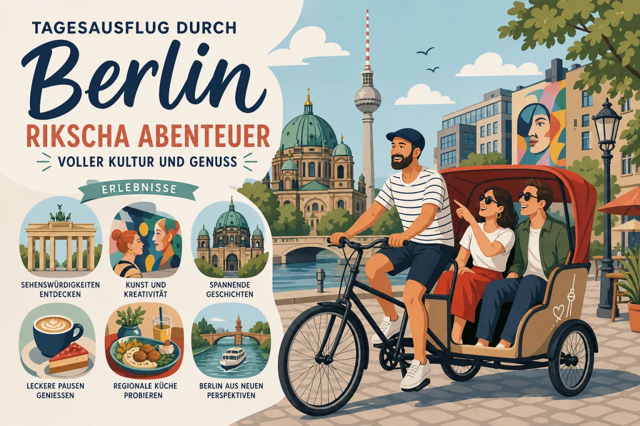 Tagesausflug durch Berlin: Rikscha, Kultur und Genuss