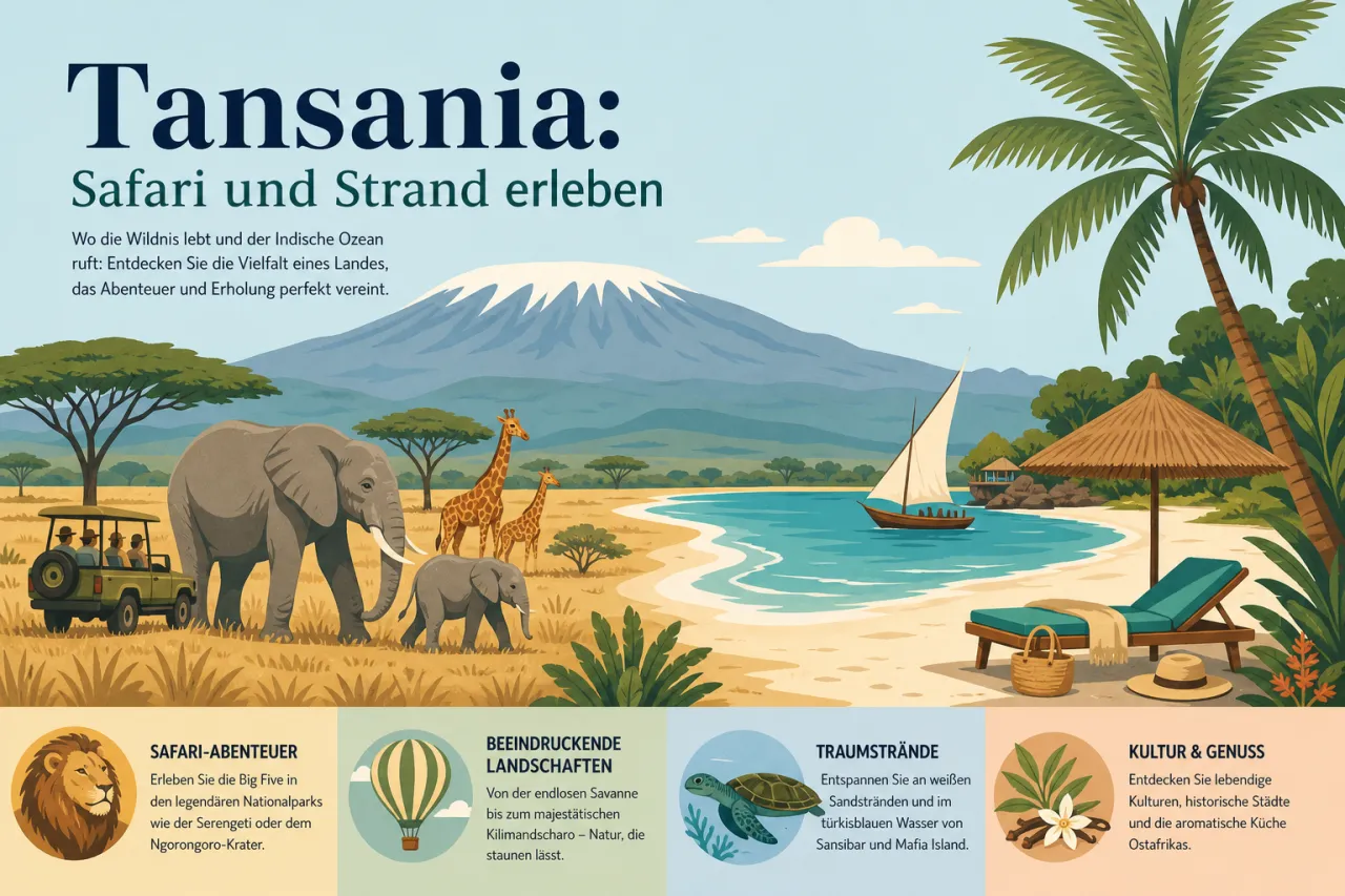 Tansania: Safari und Strand erleben