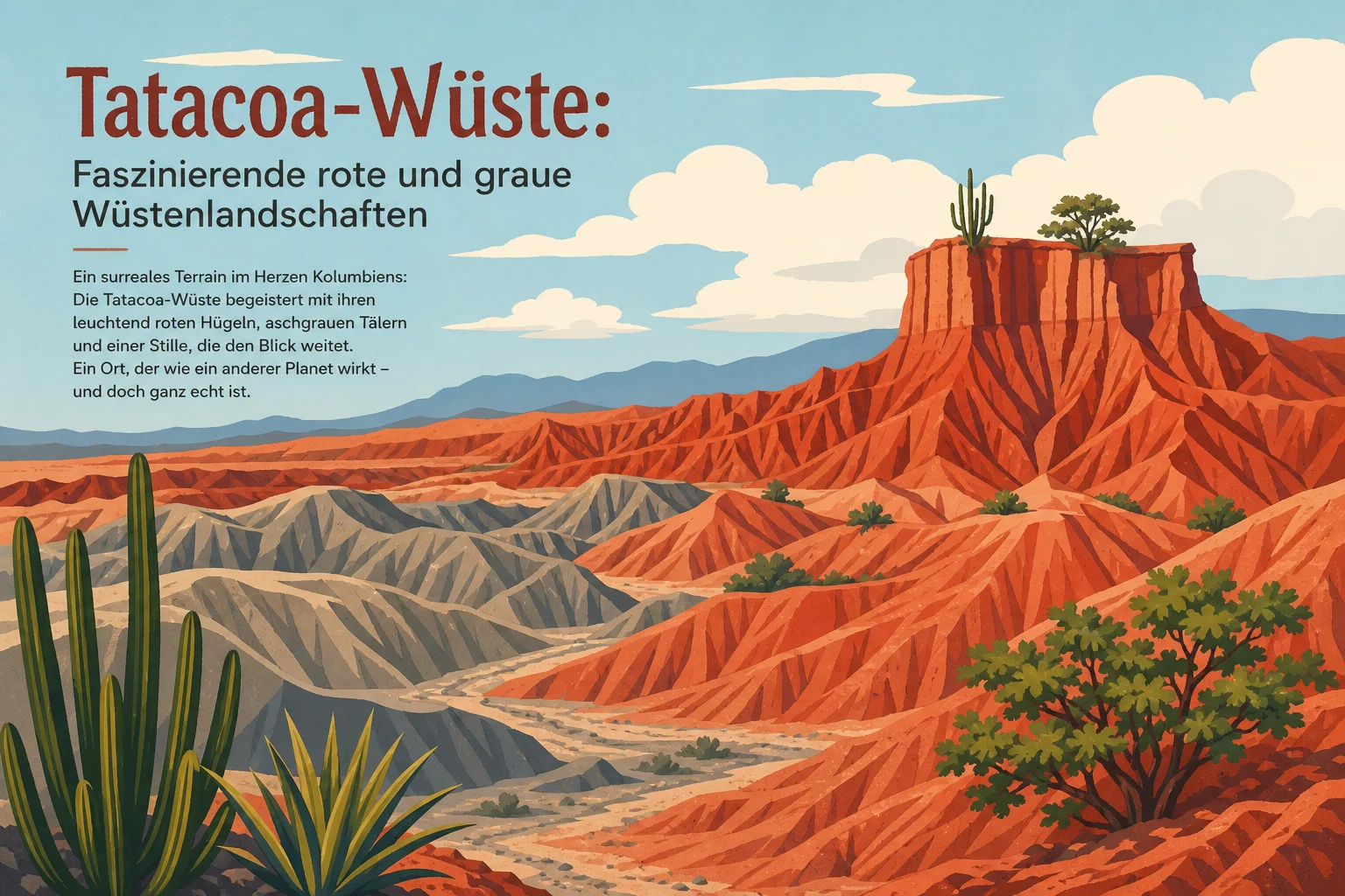 Tatacoa-Wüste: Rote und graue Wüstenlandschaften in Huila